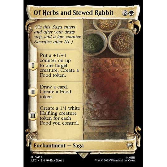 Of Herbs and Stewed Rabbit (0419 - Scroll Showcase - Silver Foil) - The Lord of the Rings: Tales of Middle-earth Commander Decks Variants Foil (ingles)