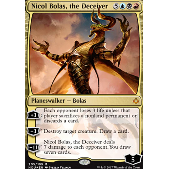 Nicol Bolas, the Deceiver (Foil - Planeswalker Deck) - Hour of Devastation (español)