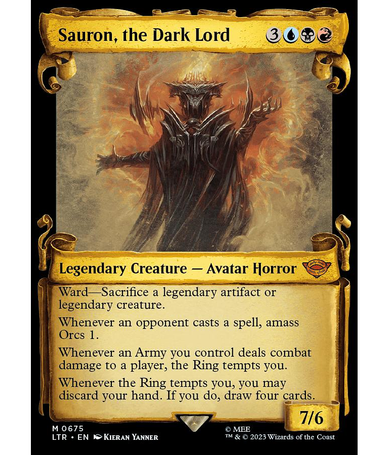 Sauron, the Dark Lord (0675 - Scroll Showcase - Silver Foil) - The Lord of the Rings: Tales of Middle-earth Variants Foil (inglés)