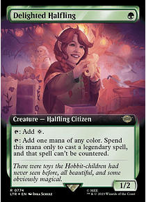 Delighted Halfling (0774 - Extended Art - Surge Foil) - The Lord of the Rings: Tales of Middle-earth Variants Foil (inglés)