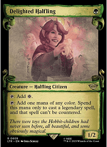 Delighted Halfling (0609 - Scroll Showcase - Silver Foil) - The Lord of the Rings: Tales of Middle-earth Variants Foil (inglés)