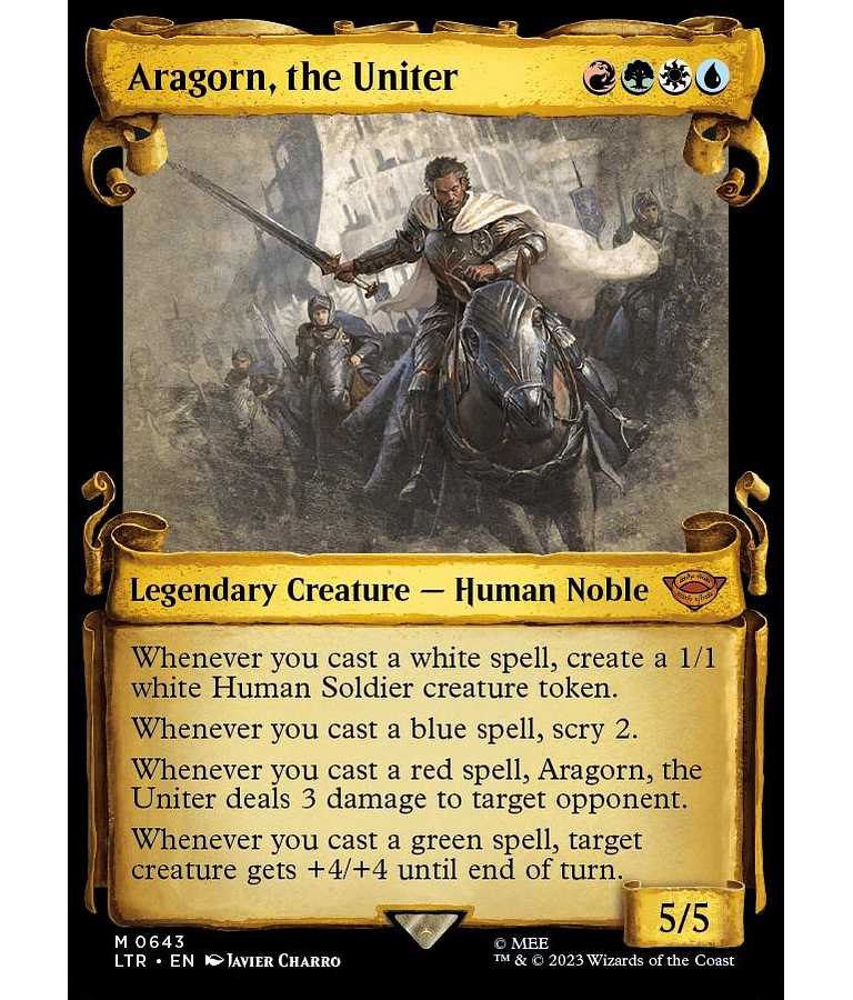 Aragorn, the Uniter (0643 - Scroll Showcase - Silver Foil) - The Lord of the Rings: Tales of Middle-earth Variants Foil (inglés)