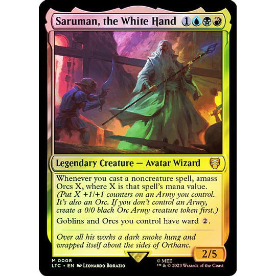 Saruman, the White Hand - The Lord of the Rings: Tales of Middle-earth Commander Decks (español)