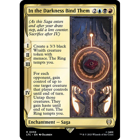 In the Darkness Bind Them - The Lord of the Rings: Tales of Middle-earth Commander Decks (español)