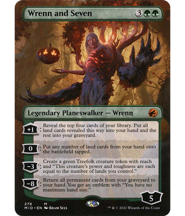 Wrenn and Seven (Borderless) - Innistrad: Midnight Hunt Variants (inglés)