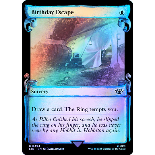 Birthday Escape (0494 - Scroll Showcase - Silver Foil) - The Lord of the Rings: Tales of Middle-earth Variants Foil (inglés)
