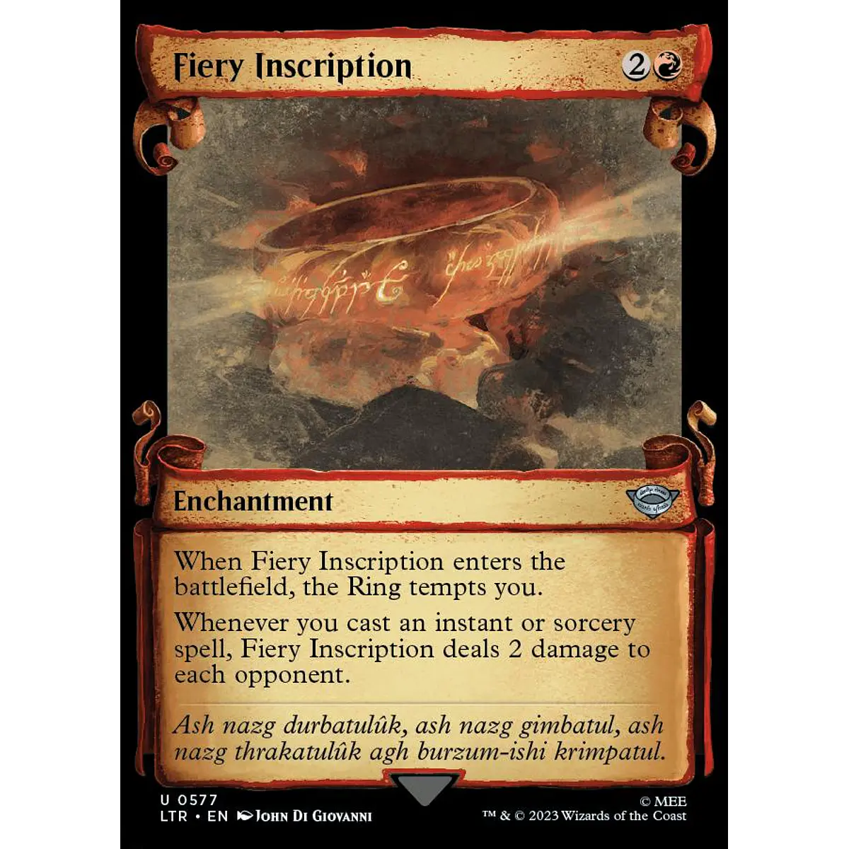 Fiery Inscription (0577 - Scroll Showcase) - The Lord of the