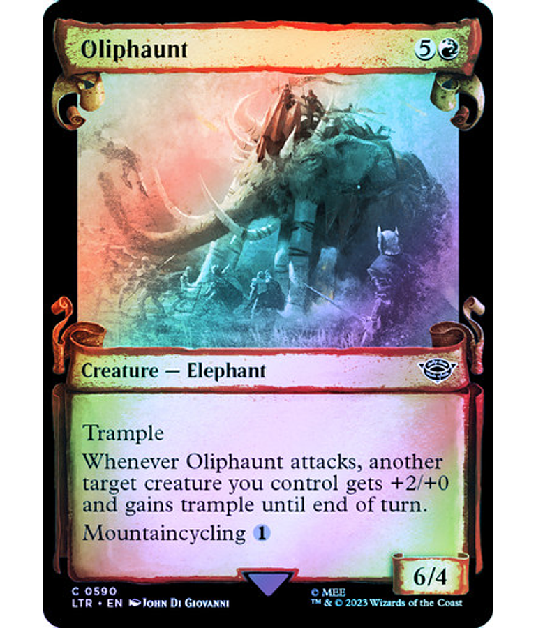 Oliphaunt (0590 - Scroll Showcase - Silver Foil) - The Lord of the Rings: Tales of Middle-earth Variants Foil (inglés)