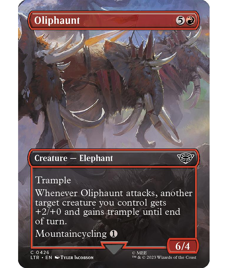 Oliphaunt (Borderless) - The Lord of the Rings: Tales of Middle-earth Variants - PLAYSET (x4)