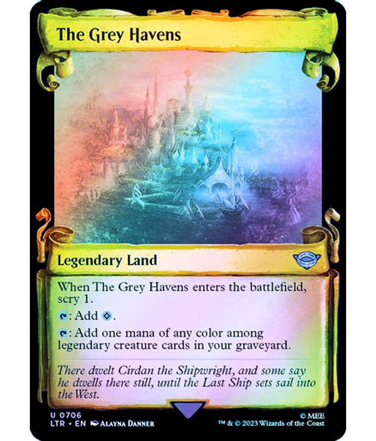 The Grey Havens (0706 - Scroll Showcase - Silver Foil) - The Lord of the Rings: Tales of Middle-earth Variants Foil (inglés)