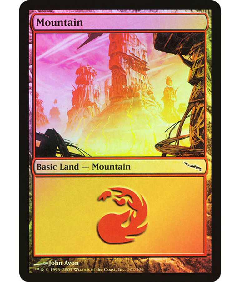 Mountain (302 D) - Mirrodin Foil (español)