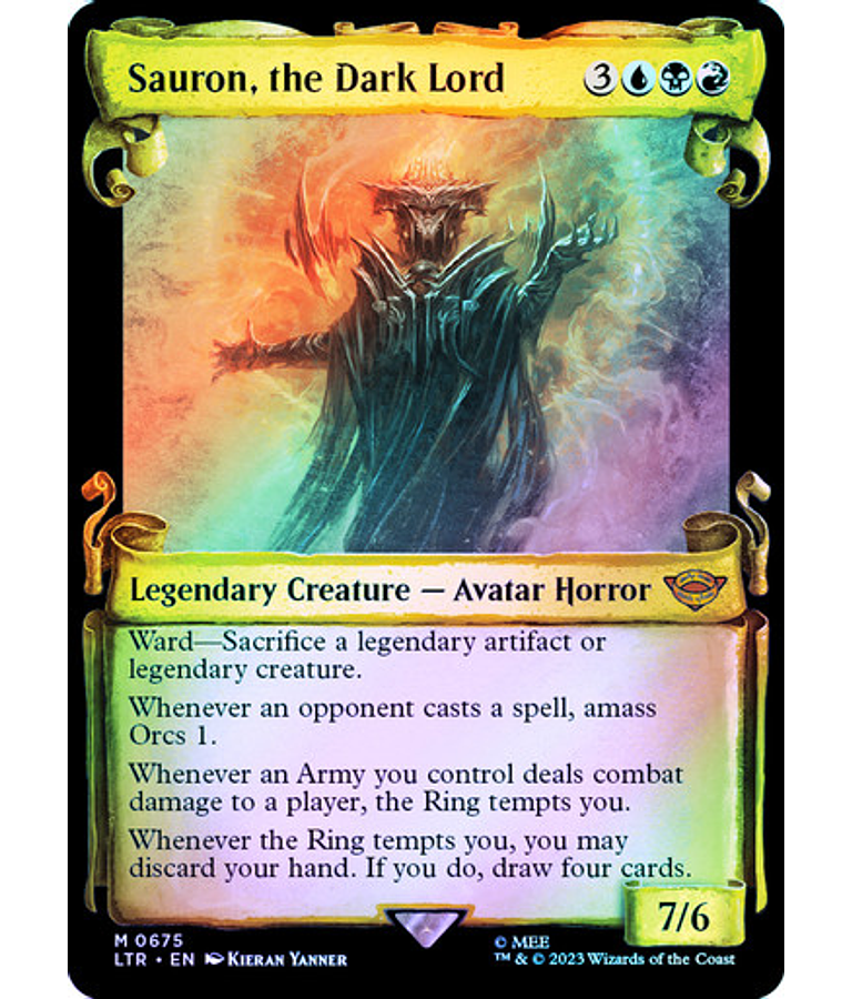 Sauron, the Dark Lord (0675 - Scroll Showcase - Silver Foil) - The Lord of the Rings: Tales of Middle-earth Variants Foil (inglés)