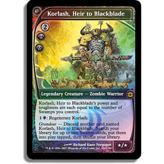 Korlash, Heir to Blackblade (Prerelease Foil) - Promotional (inglés)