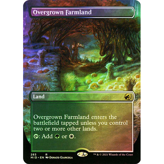 Overgrown Farmland - Innistrad: Midnight Hunt Variants Foil (Borderless) (ingles)