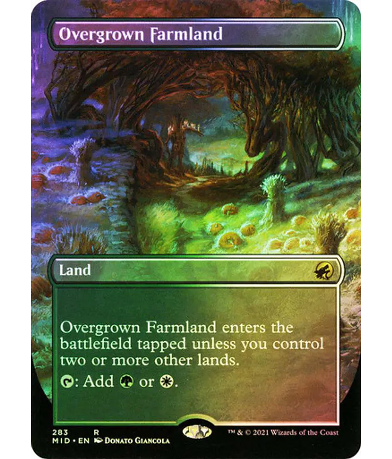 Overgrown Farmland - Innistrad: Midnight Hunt Variants Foil (Borderless) (ingles)