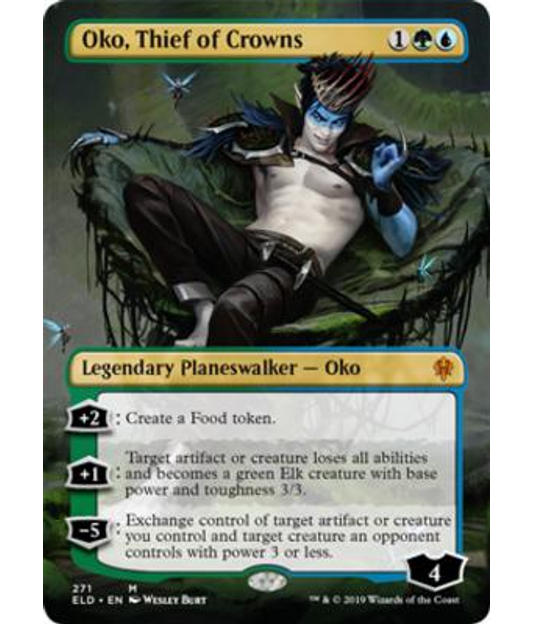 Oko, Thief of Crowns (Borderless) - Throne of Eldraine Variants (español)