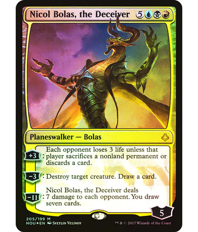 Nicol Bolas, the Deceiver (Foil - Planeswalker Deck) - Hour of Devastation (español)