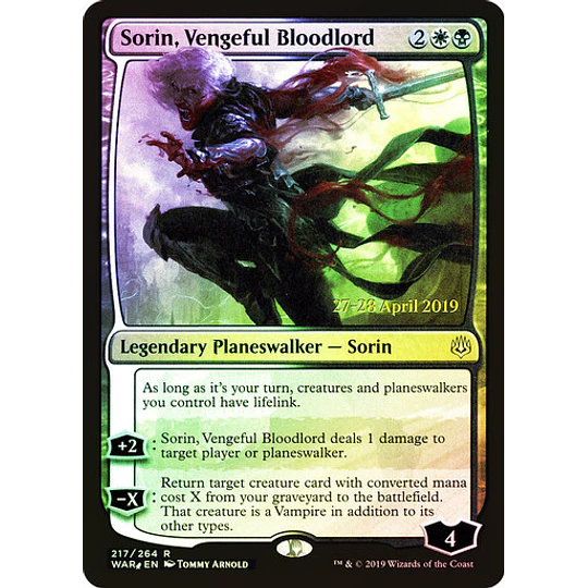 Sorin, Vengeful Bloodlord (Prerelease Foil) - Promotional (español)