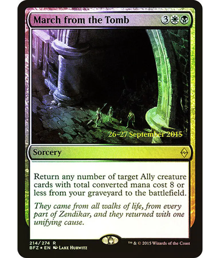 March from the Tomb (Prerelease Foil) - Promotional (español)
