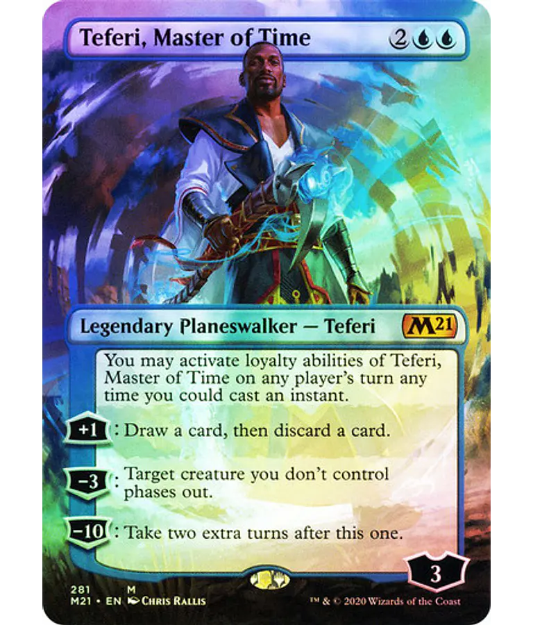 Teferi, Master of Time (Borderless) - Core Set 2021 Variants Foil (inglés)