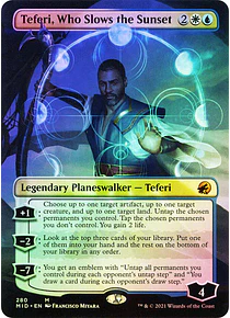 Teferi, Who Slows the Sunset (Borderless) - Innistrad: Midnight Hunt Variants Foil (inglés)