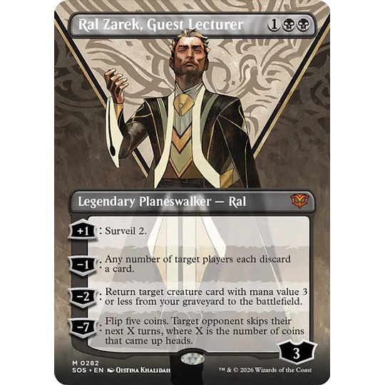 Ral Zarek, Guest Lecturer (0282 - Borderless) - Secrets of Strixhaven Variants (inglés)