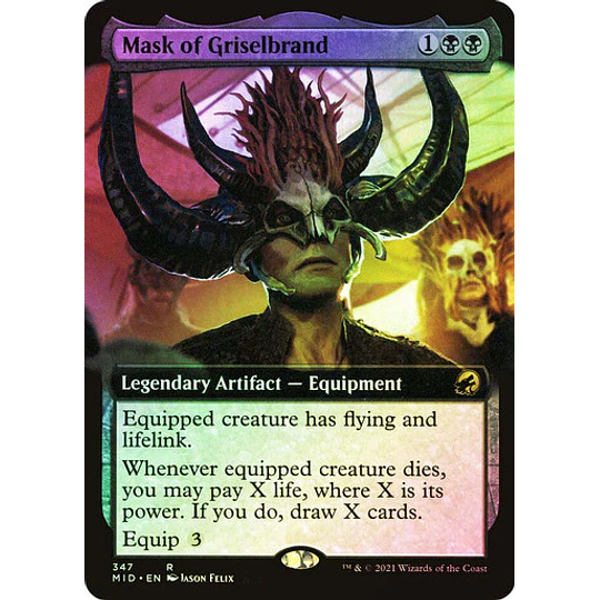 Mask of Griselbrand (Extended Art) - Innistrad: Midnight Hunt Variants Foil (inglés)