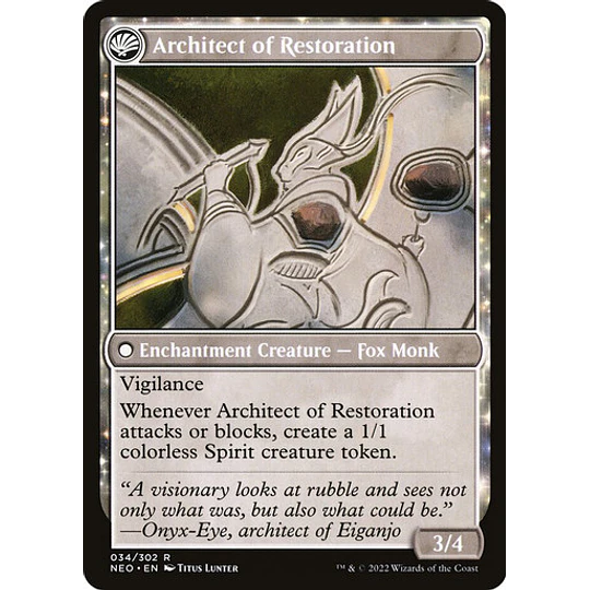The Restoration of Eiganjo - Kamigawa: Neon Dynasty (inglés)