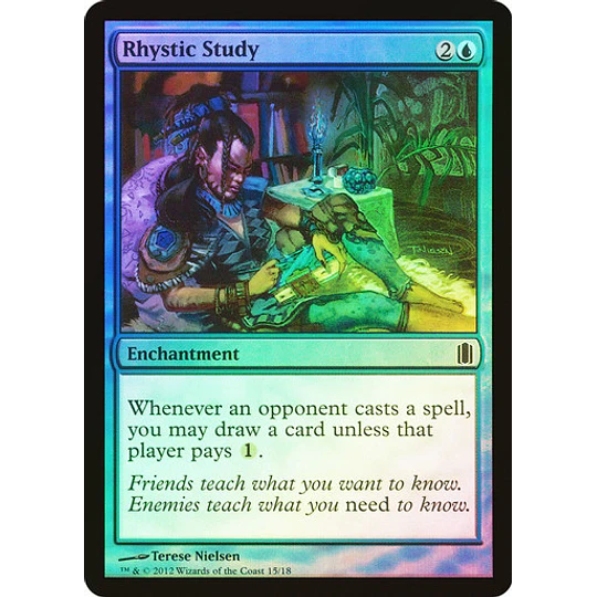 Rhystic Study (Foil) - Commander's Arsenal (inglés)