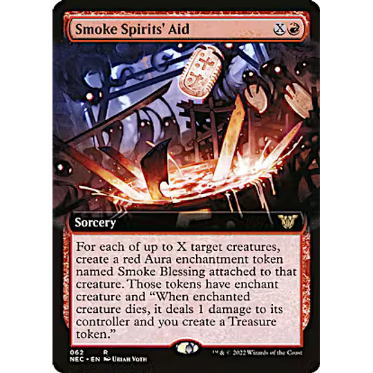 Smoke Spirits' Aid (Extended Art) - Kamigawa: Neon Dynasty Commander Decks Variants (inglés)