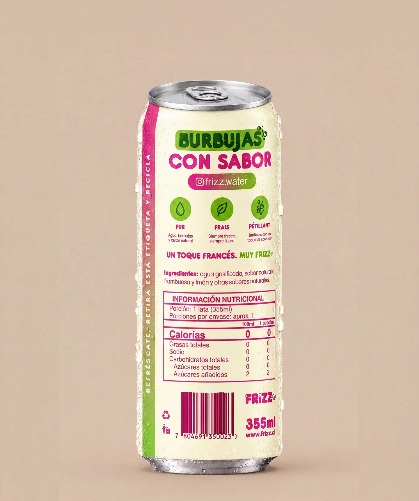 Agua con gas Frizz sabor Frambuesa/Limón 2