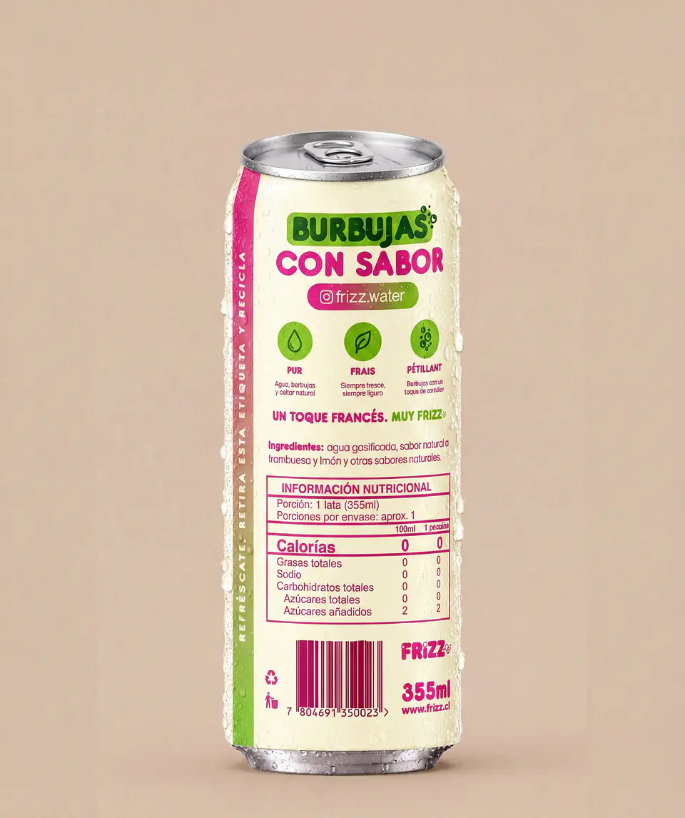 Agua con gas Frizz sabor Frambuesa/Limón 2