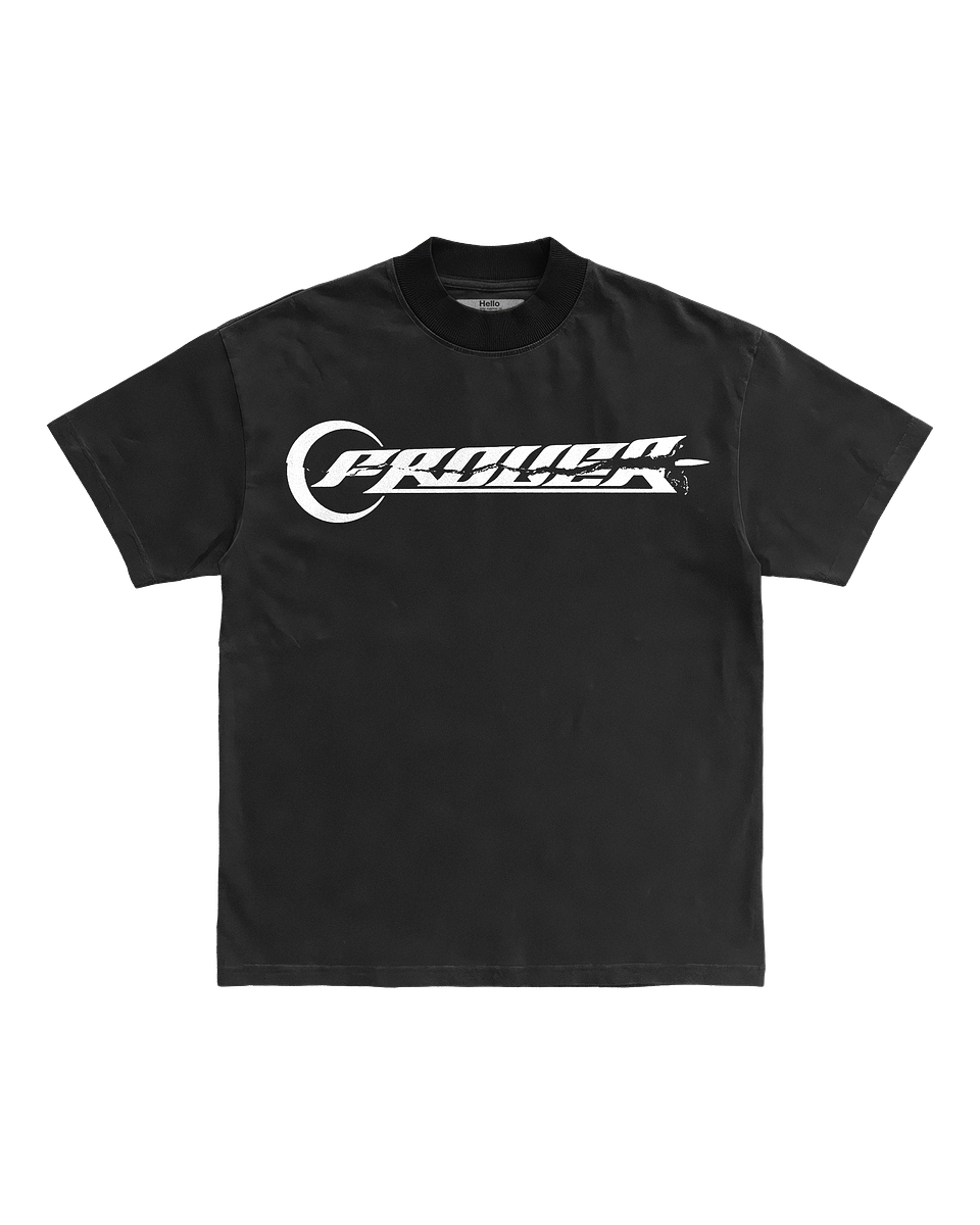 Pierced Logo Black Tee 1