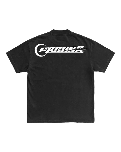 Pierced Logo Black Tee
