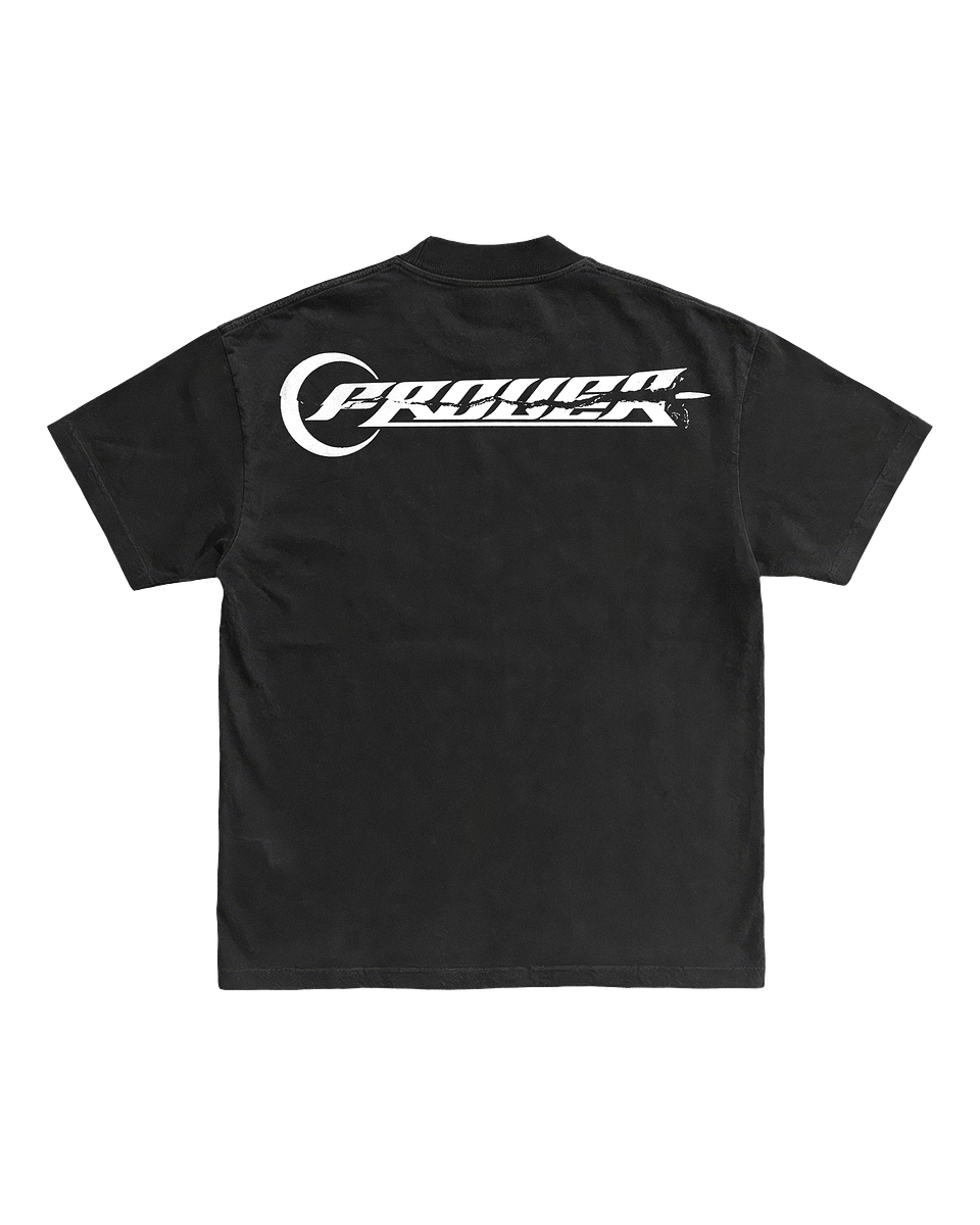 Pierced Logo Black Tee 2