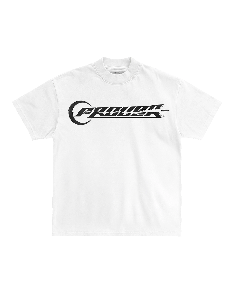 Pierced Logo White Tee 1