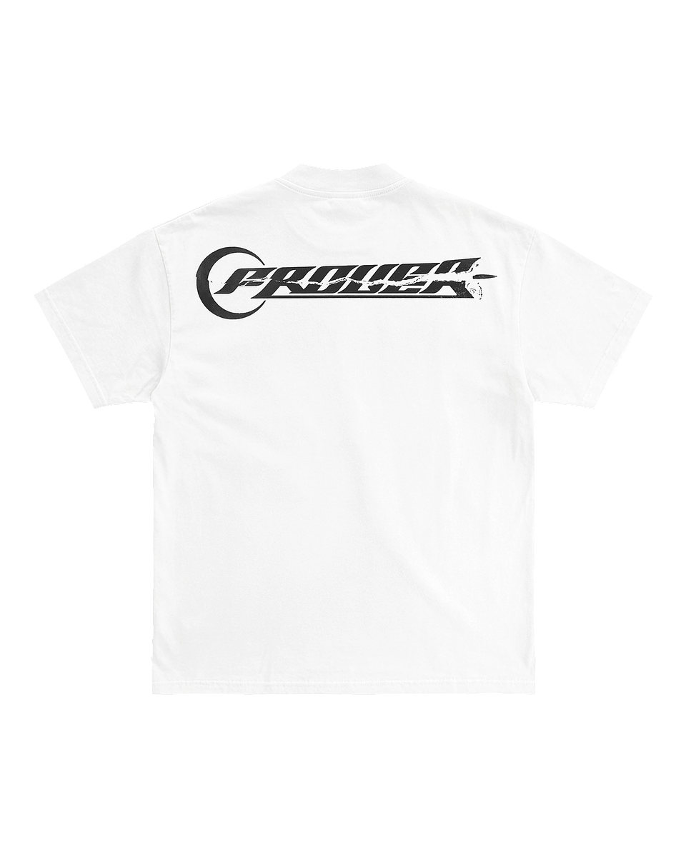 Pierced Logo White Tee 2
