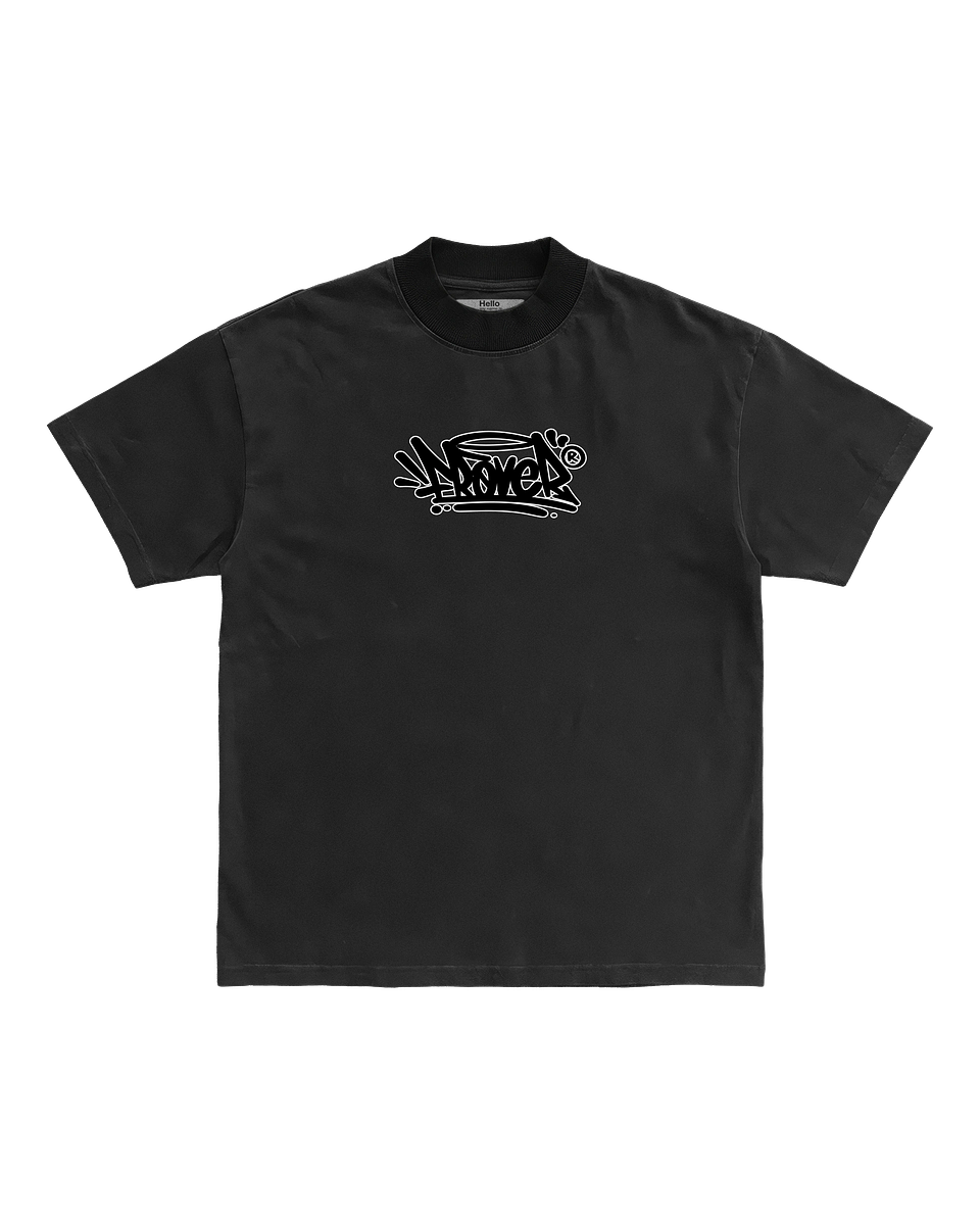 Tag Outline Black Tee 1