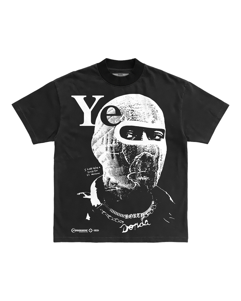 Ye Mask Monochrome Black Tee 1