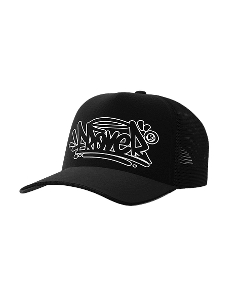 Trucker Hat Tag Outline Negro