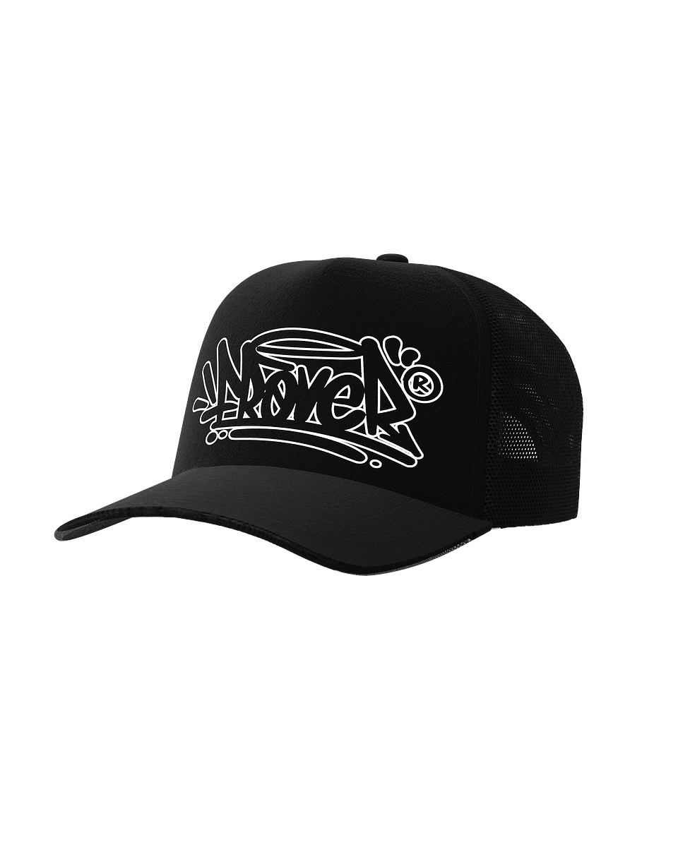 Trucker Hat Tag Outline Negro 1