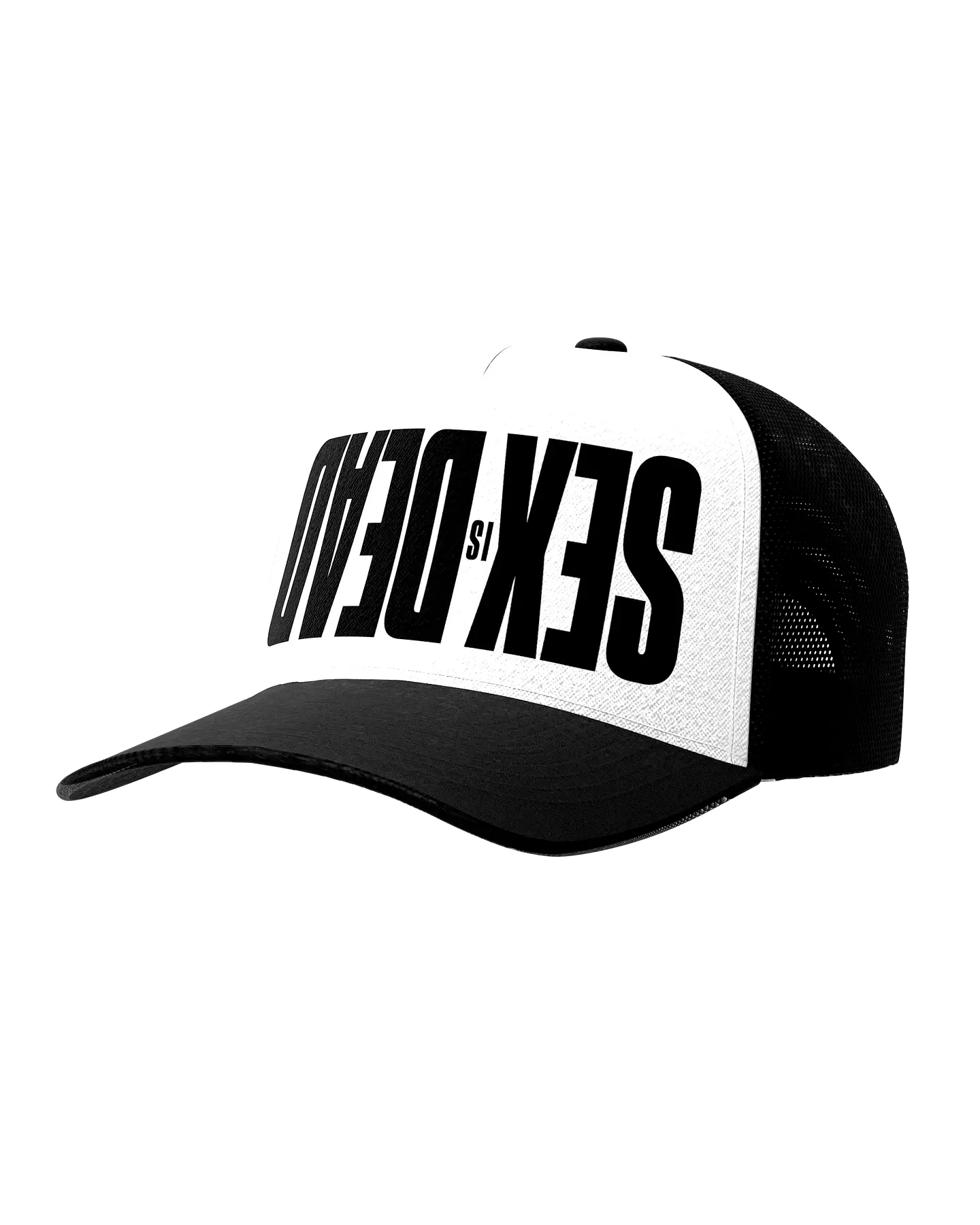 SEX IS DEAD WHITE TRUCKER HAT 1