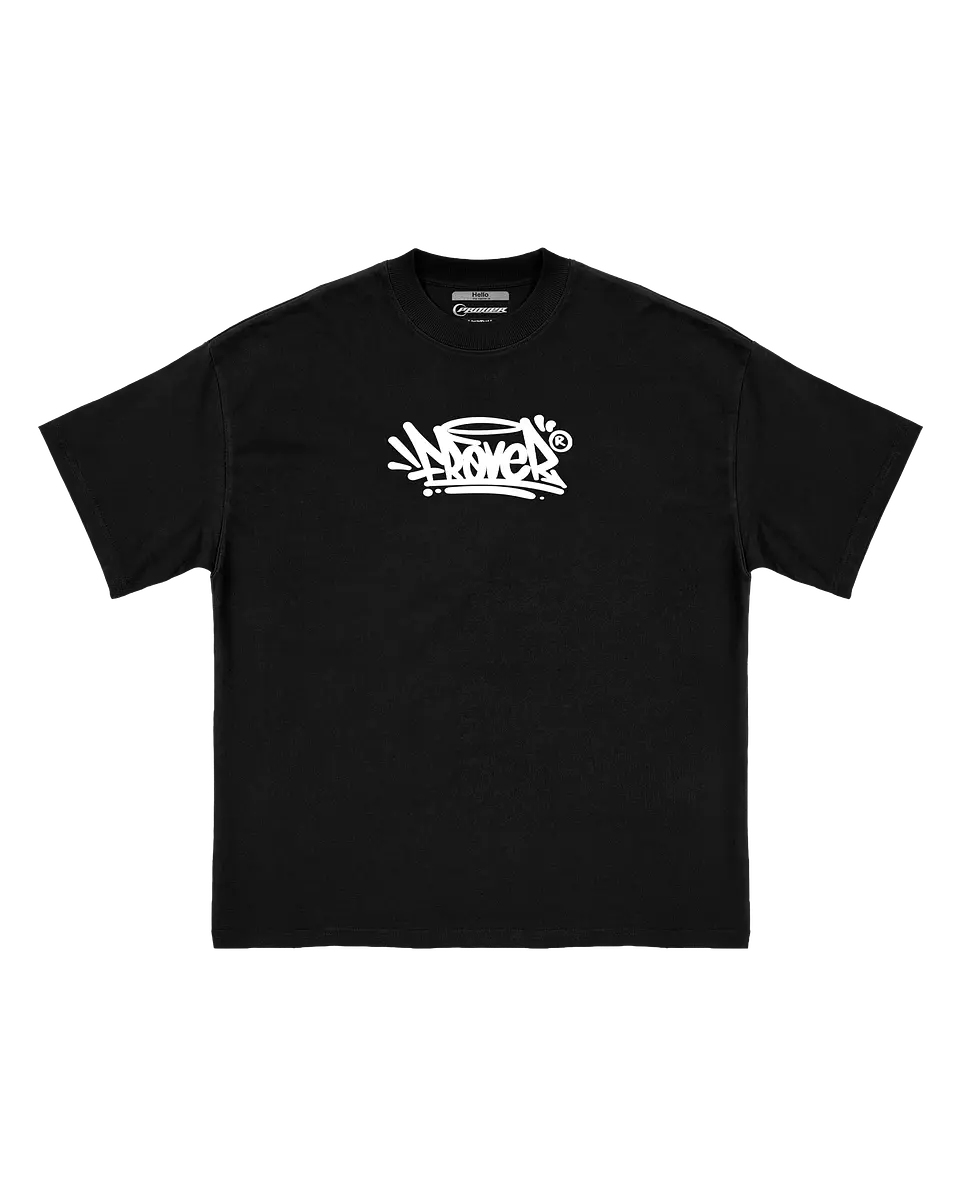Frover Tag Solid Black Tee 1