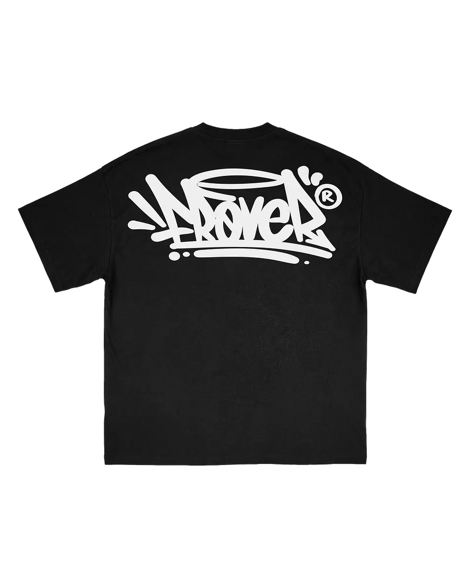Frover Tag Solid Black Tee 2