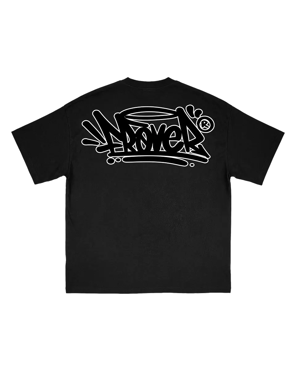 Frover Tag Outline Black Tee 2