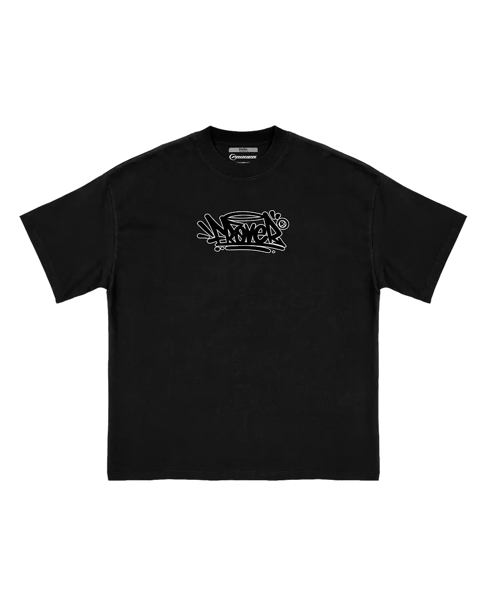 Frover Tag Outline Black Tee 1