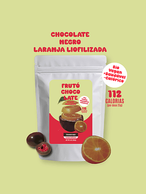Chocolate negro e laranja liofilizada