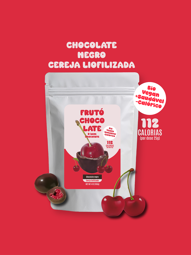 Chocolate negro e cereja liofilizada 1
