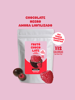 Chocolate negro e amora liofilizada