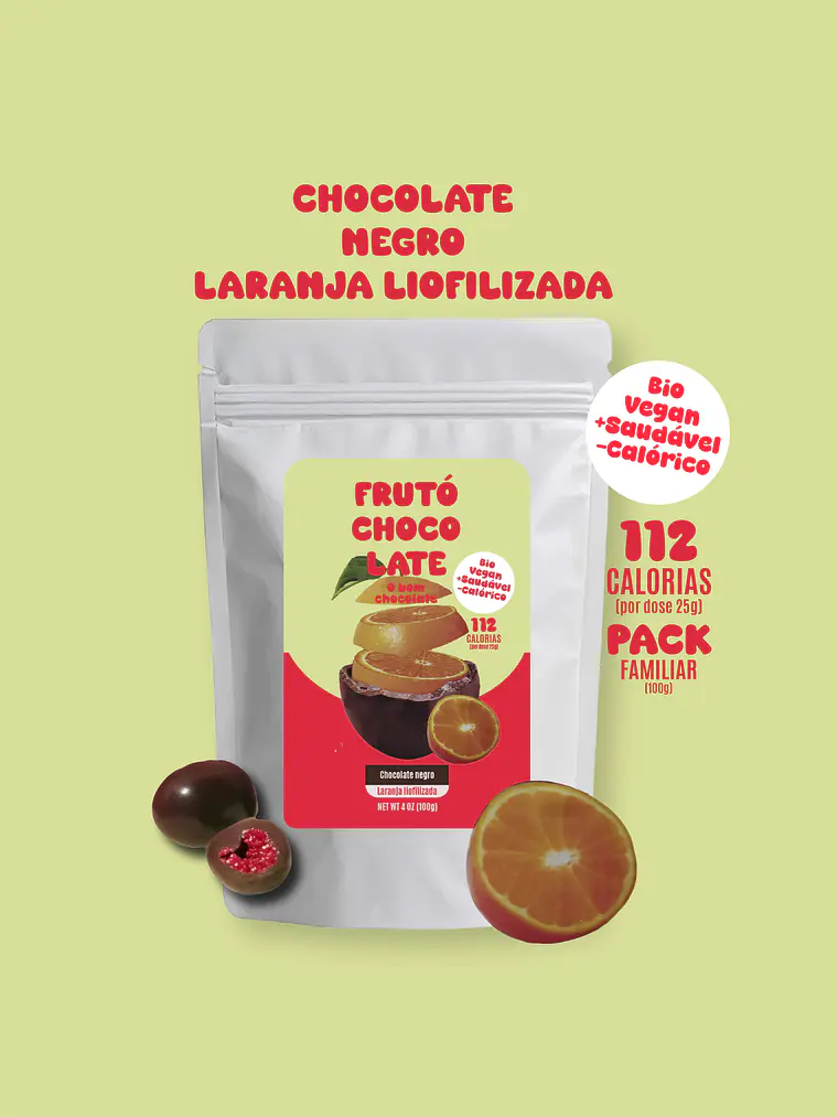 Chocolate negro e laranja liofilizada 1